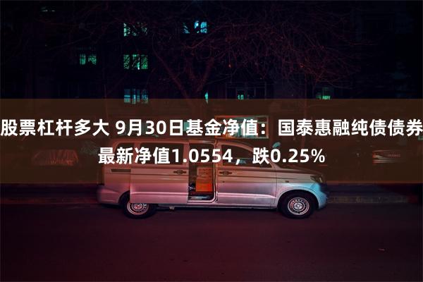 股票杠杆多大 9月30日基金净值：国泰惠融纯债债券最新净值1.0554，跌0.25%