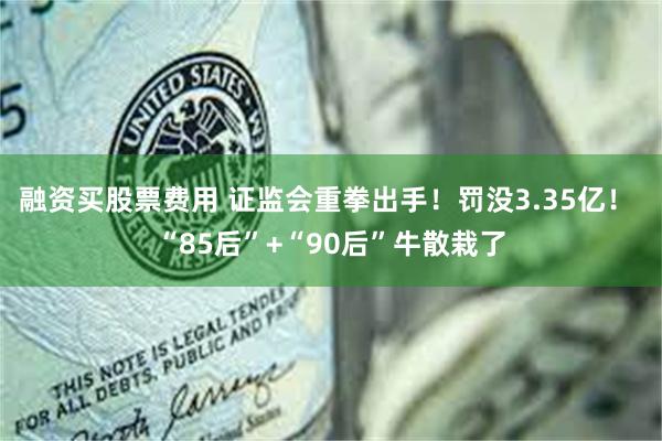 融资买股票费用 证监会重拳出手！罚没3.35亿！ “85后”+“90后”牛散栽了