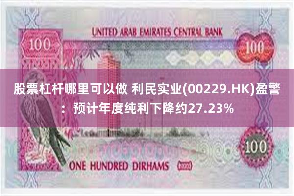 股票杠杆哪里可以做 利民实业(00229.HK)盈警：预计年度纯利下降约27.23%